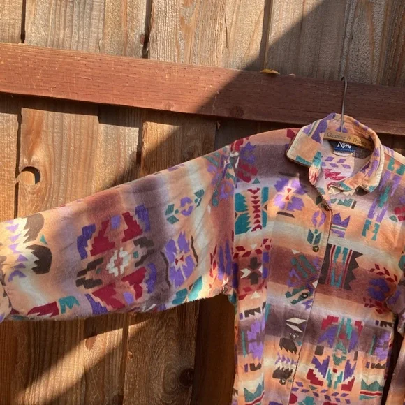 Vintage Roper Southwestern print flannel shirt - Picture 7 of 11